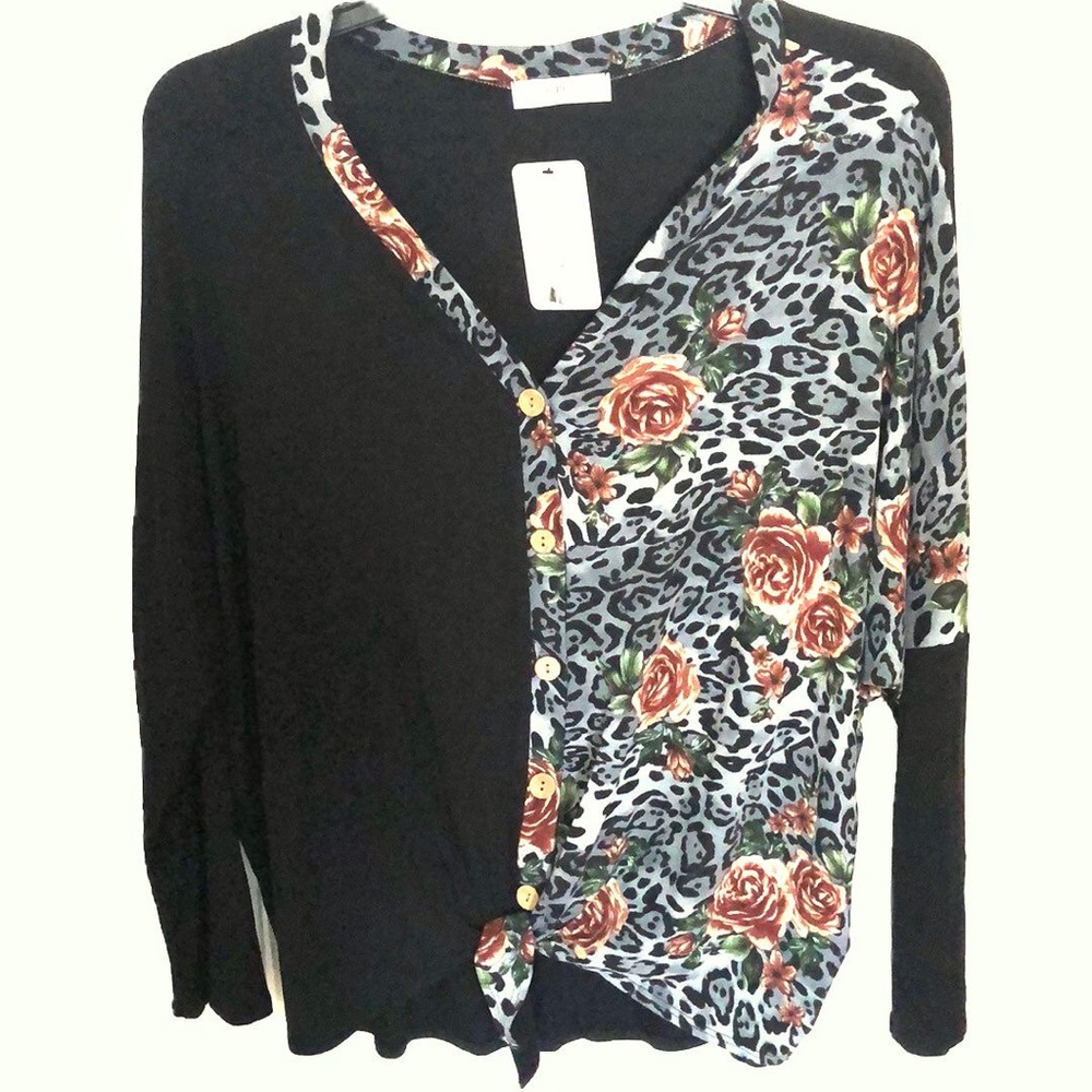 Soft Women’s knot front patterned top